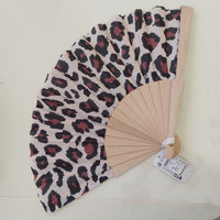 Eventail Bois Imprime Eleo — Motif Léopard Handmade Cadeau Original