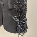 Blazer George Noir Manches Sequins - Poignets Ajustables