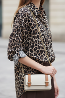 Sac à Main Cuir Valencia — Mini Rigide Rabat Chaîne Dorée Made in Italy