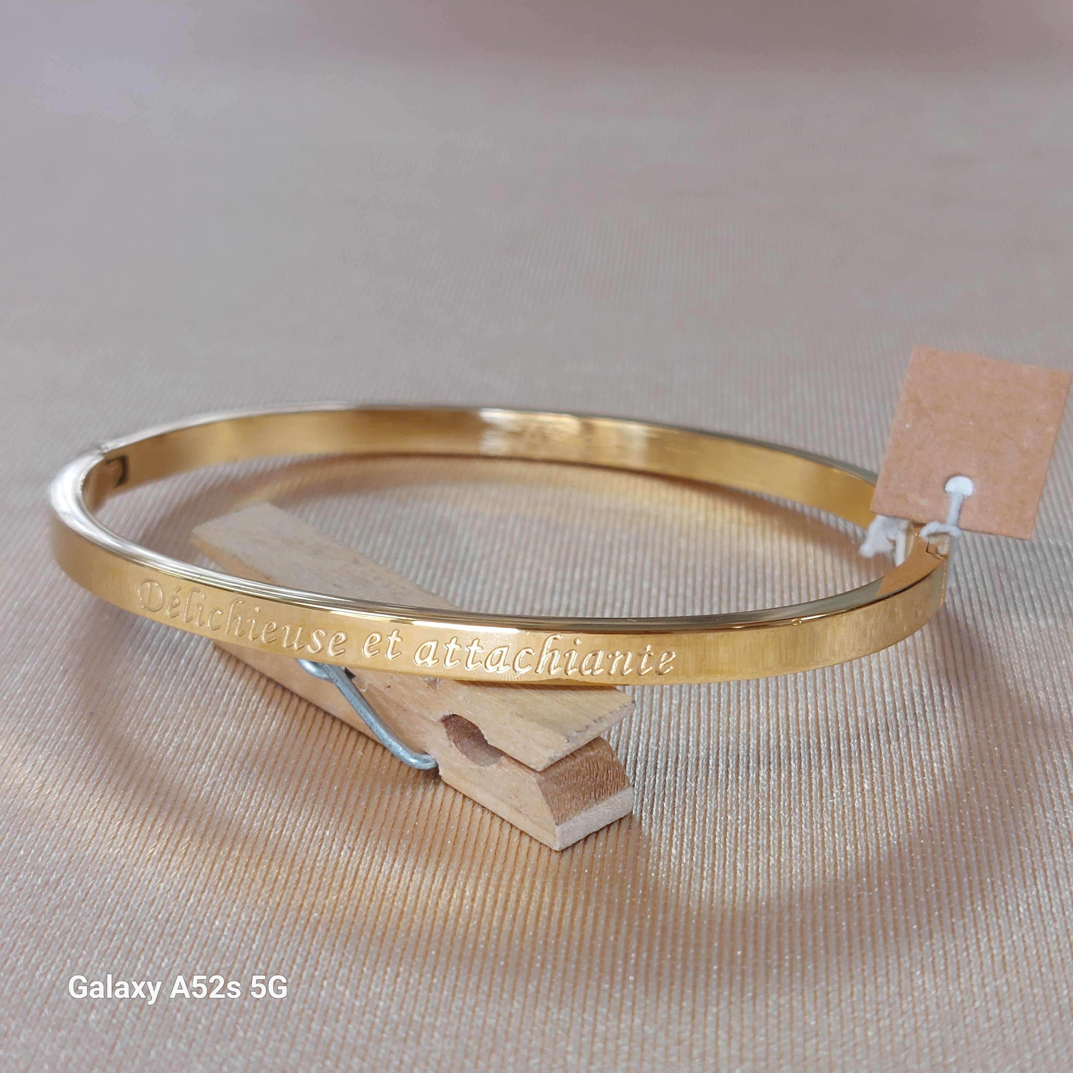 Bracelet Jonc Braga Message Gravé - Acier Inoxydable Ouvrable Femme