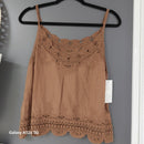 Top Carlotta Caraco Bretelles 100% Coton Finitions Crochet – Taille Unique 34-38