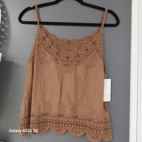 Top Carlotta Caraco Bretelles 100% Coton Finitions Crochet – Taille Unique 34-38