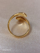 Bague Quito – Bague Dorée Réglable en Acier Inoxydable Double Virgule