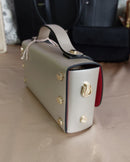 Sac à Main Cuir Valencia — Mini Rigide Rabat Chaîne Dorée Made in Italy