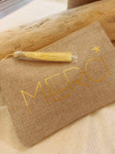 INEVA-POCHETTE A MESSAGE-POCHETTE EN LIN-POCHETTE MESSAGE MAMAN-POCHETTE MESSAGE MERCI-POCHETTE A OFFRIR AUX MAMANS-POCHETTE BEIGE FETE DES MERES-CADEAUX FETES DES MERES-POCHETTE LIN MESSAGE OR-POCHETTE  COULEUR NATURELLE MESSAGE MAMAN-POCHETTE MESSAGE  SUR CARRY LE ROUET