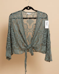 Boléro Kimono Victor — Dentelle Stretch À Nouer Manches Chauve-Souris Made in Italy