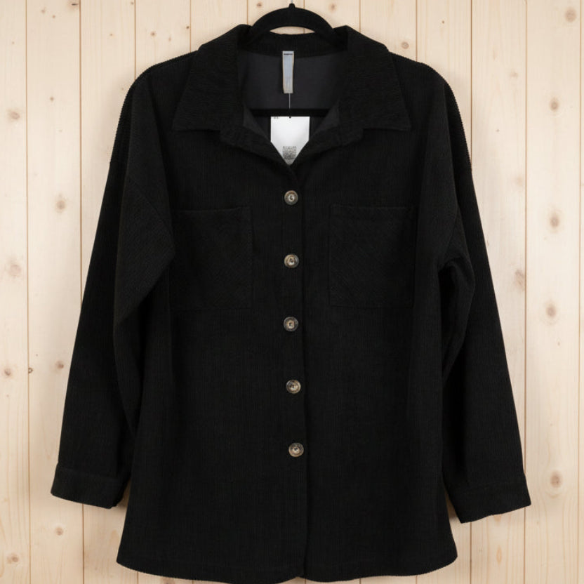 Surchemise Ida Velours Côtelé - Manches Longues Poches Poitrine Femme